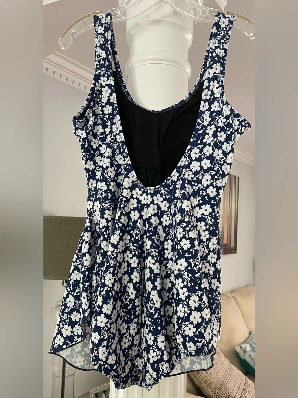 Shore Shapes women’s size 14 one piece swimsuit floral print in Navy and white - Picture 2 of 5